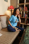 Zivame Disney Knit Cotton Loungewear Set - Medieval Blue — thumbnail 2